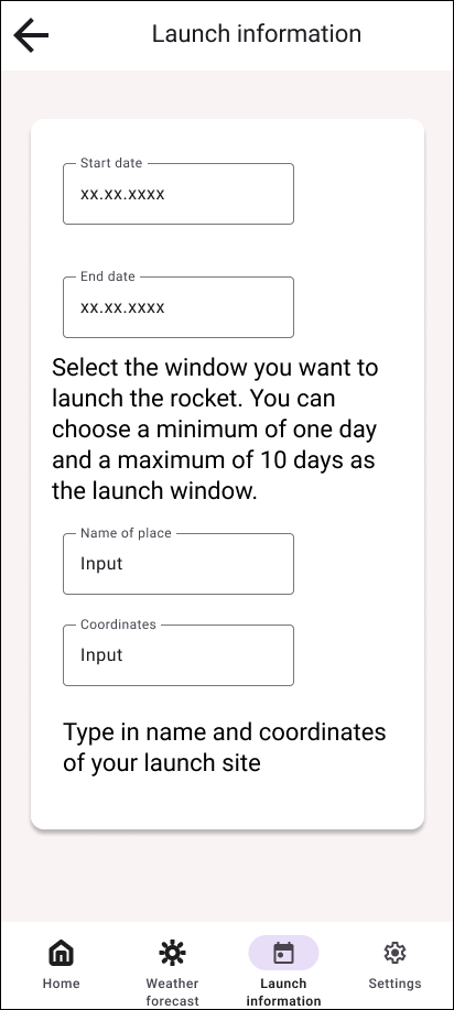 Launch window og oppskytingssted